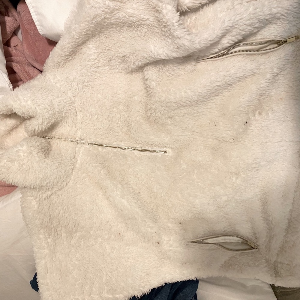 Tommy Hilfiger White Fluffy Sweater